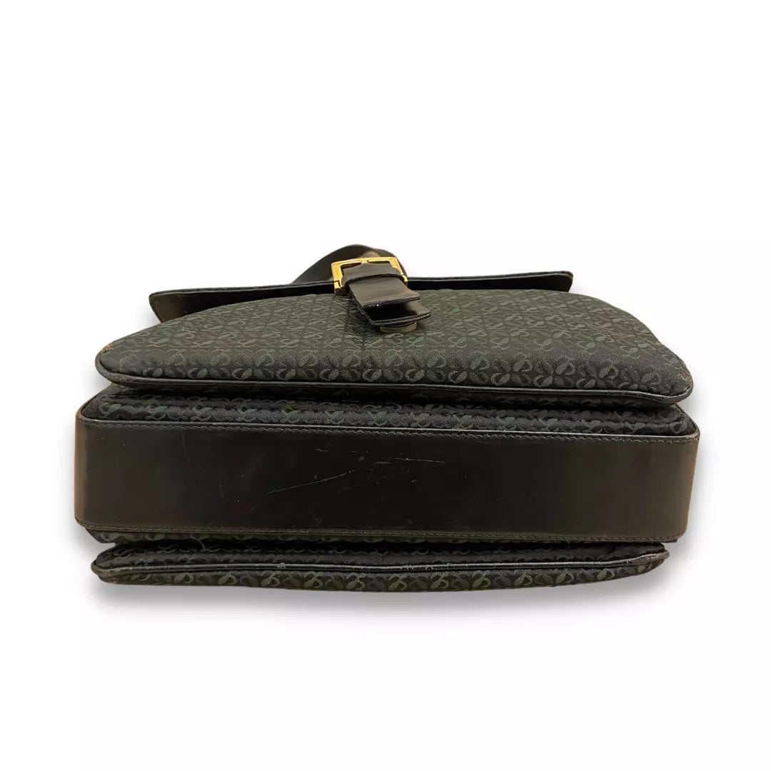 LOEWE BLACK LEATHER BANDOLIER BAG