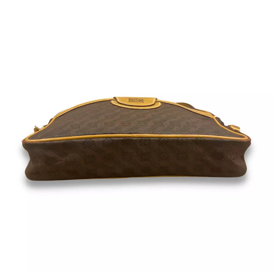 LOEWE BROWN LEATHER BANDOLIER BAG