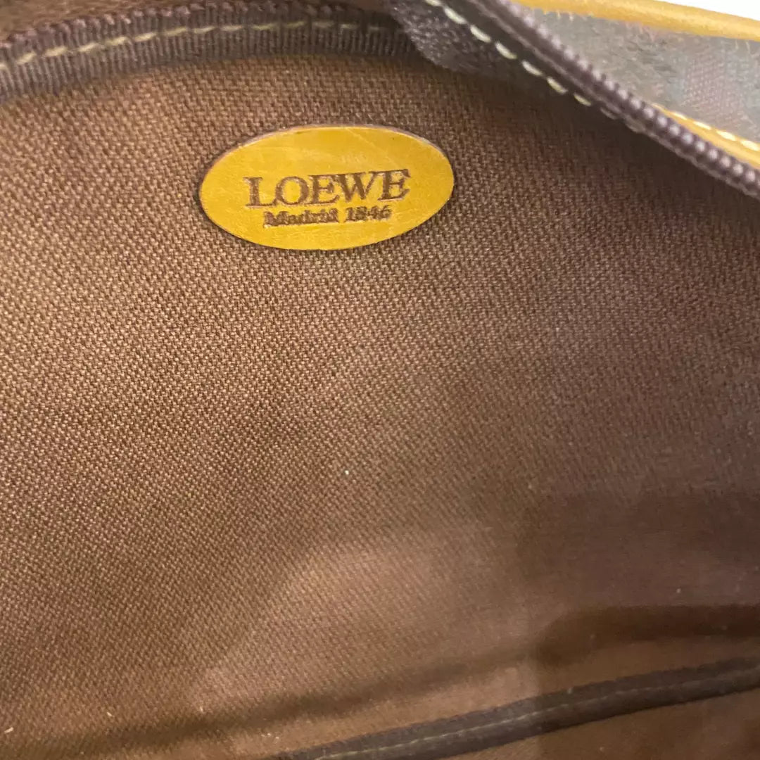 LOEWE BROWN LEATHER BANDOLIER BAG