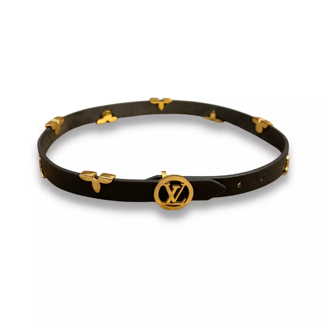 Louis Vuitton Black Bloom Golden Flowers Bracelet
