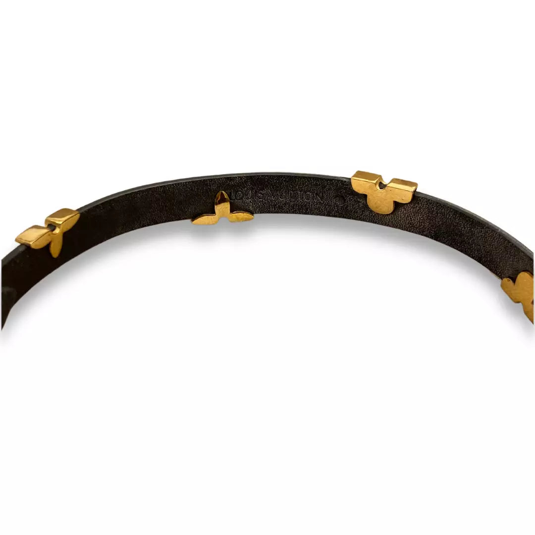 Louis Vuitton Black Bloom Golden Flowers Bracelet