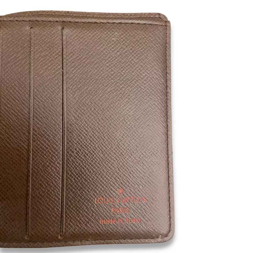 LOUIS VUITTON BLACK LEATHER SLENDER WALLET