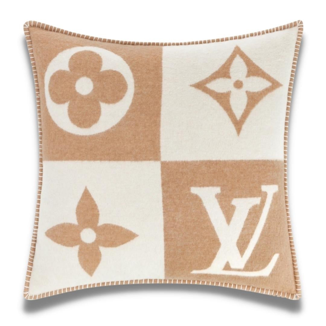 Louis Vuitton LV Checkmate Cushion Beige in Wool/Cashmere Wool - US