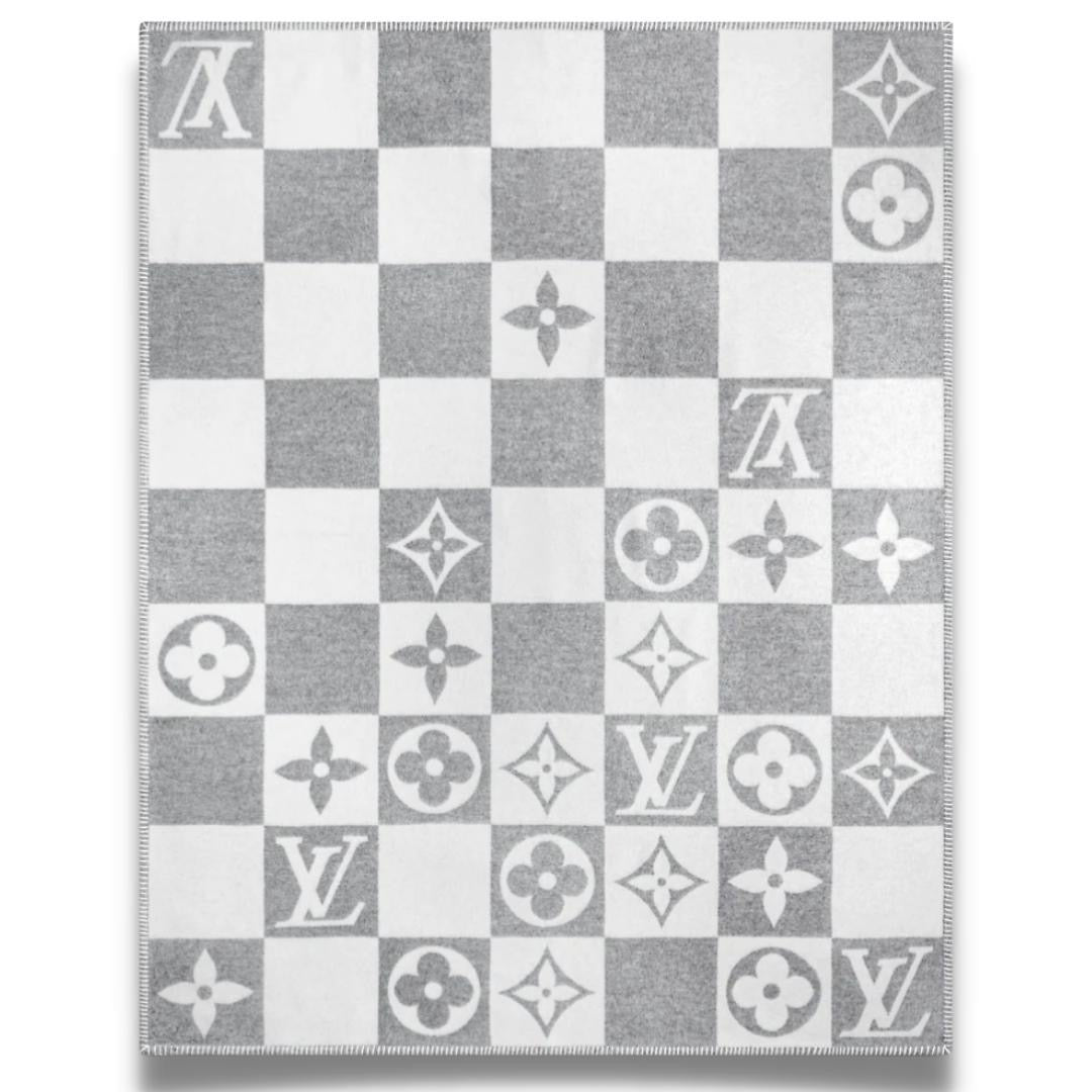 Louis Vuitton LV Checkmate Grey Blanket