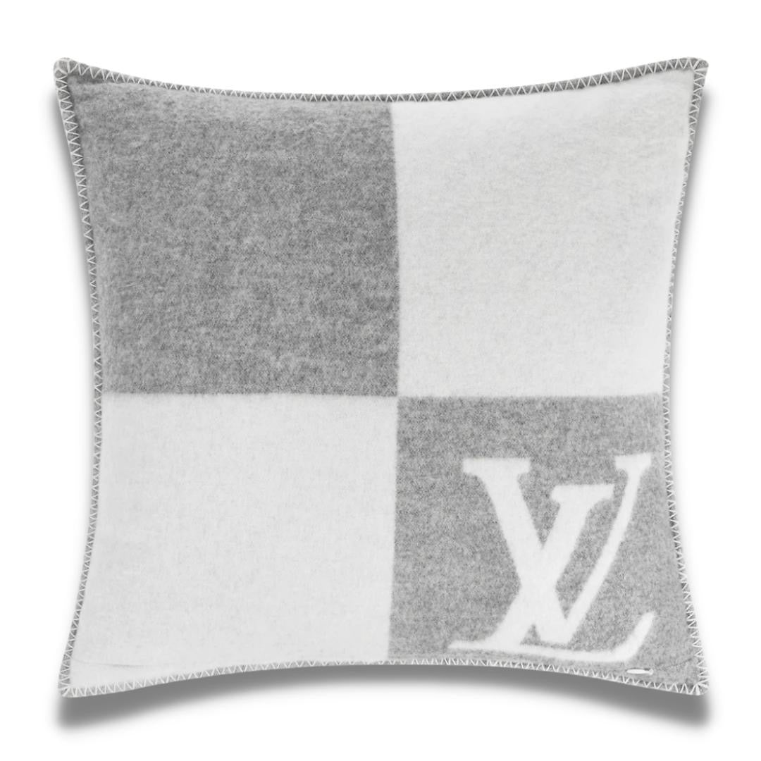 Louis Vuitton LV Checkmate Grey Pillow
