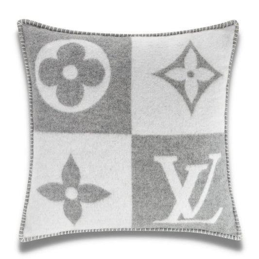 LOUIS VUITTON LV CHECKMATE GREY PILLOW