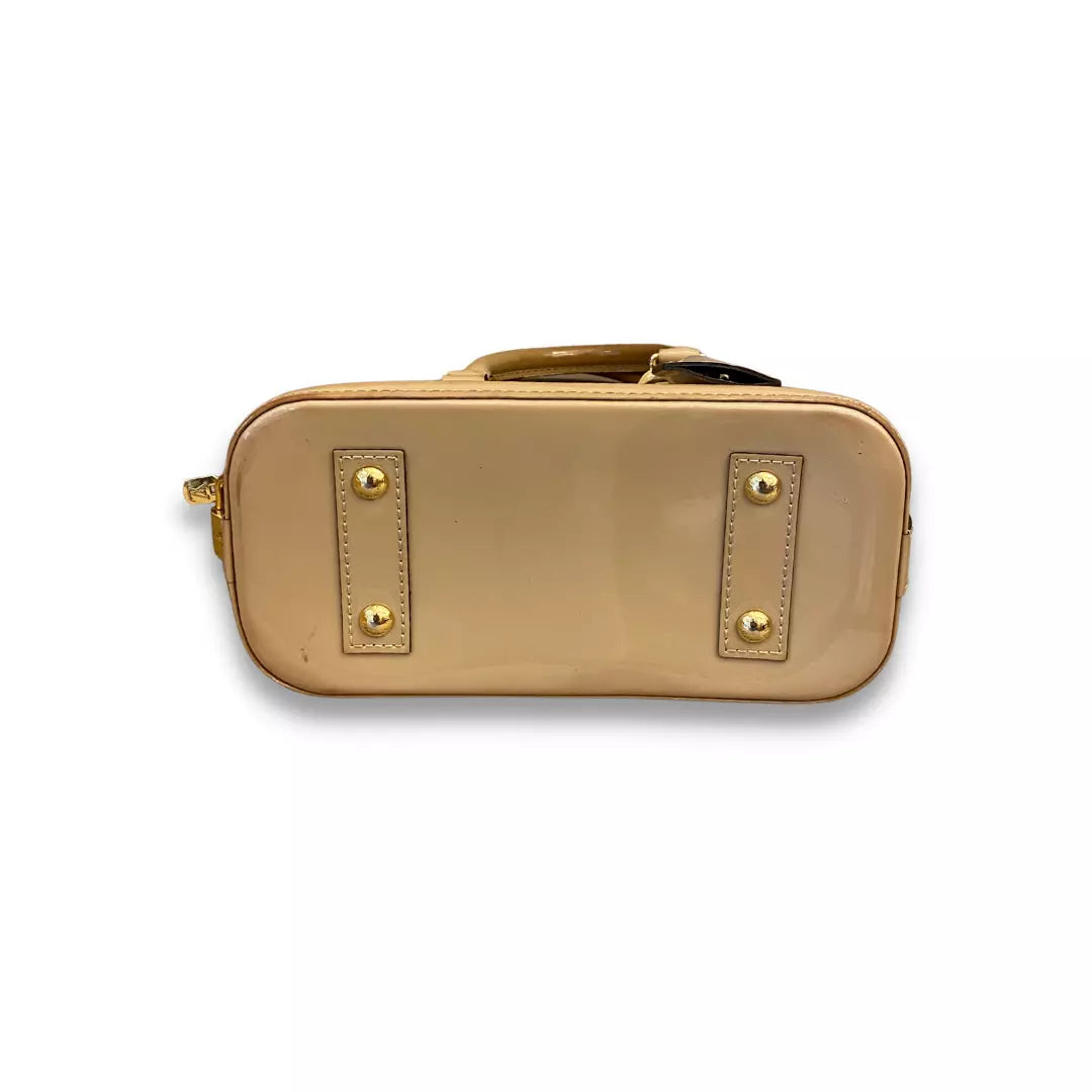 LOUIS VUITTON NUDE PATENT LEATHER ALMA BB BAG