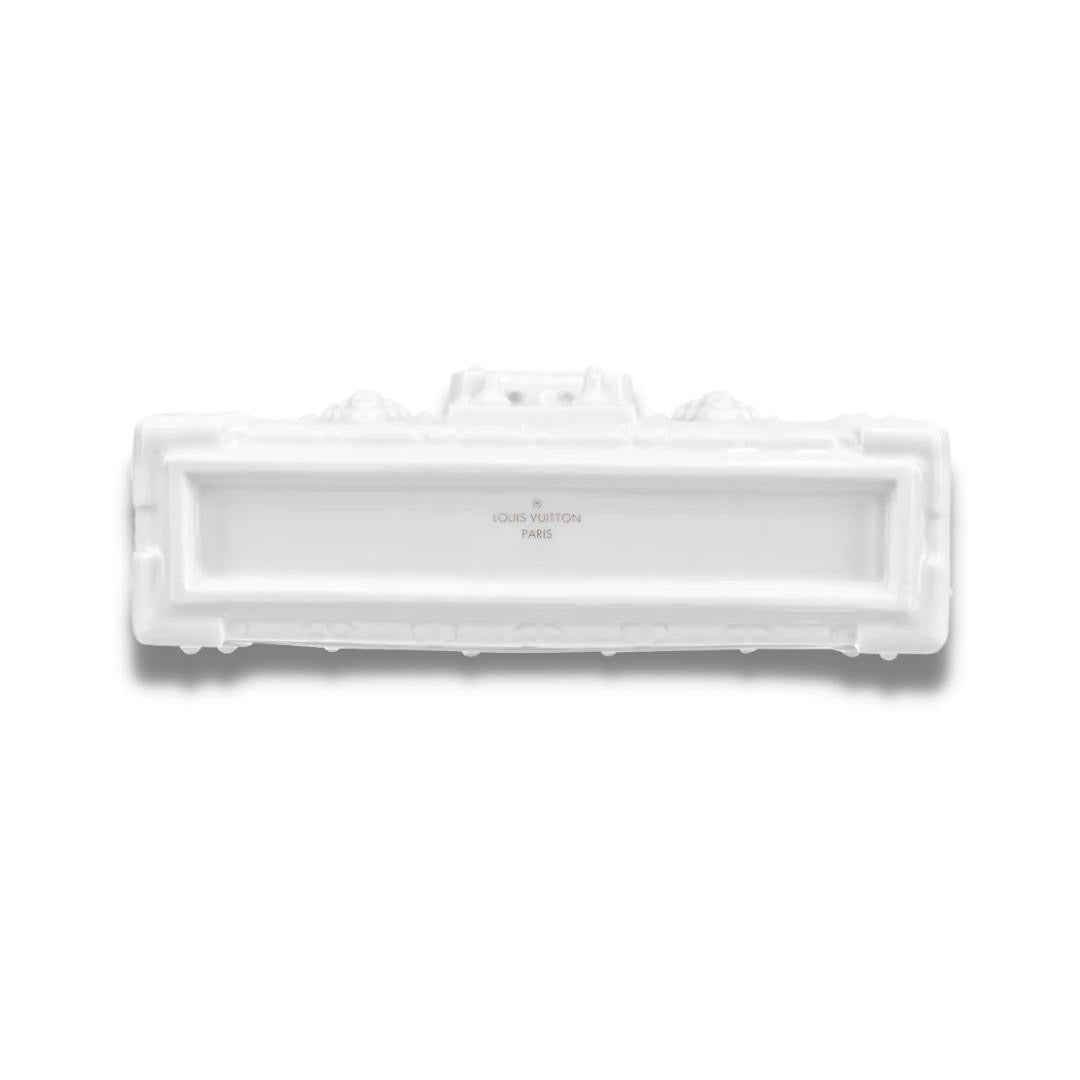 LOUIS VUITTON WHITE PETITE MALLE PORCELAIN VASE