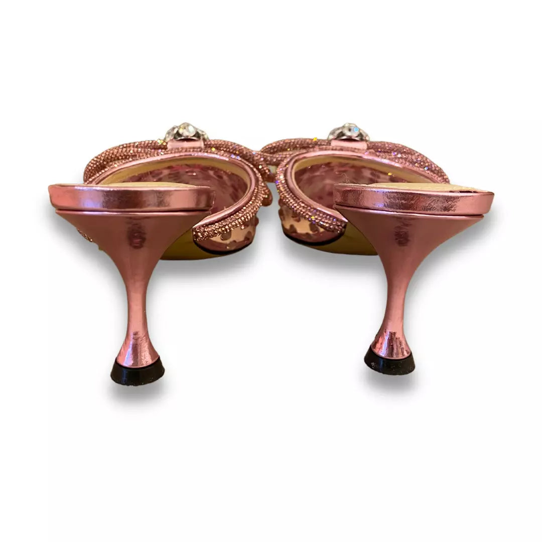 MACH & MACH PINK CRYSTALIZED PVC MULES