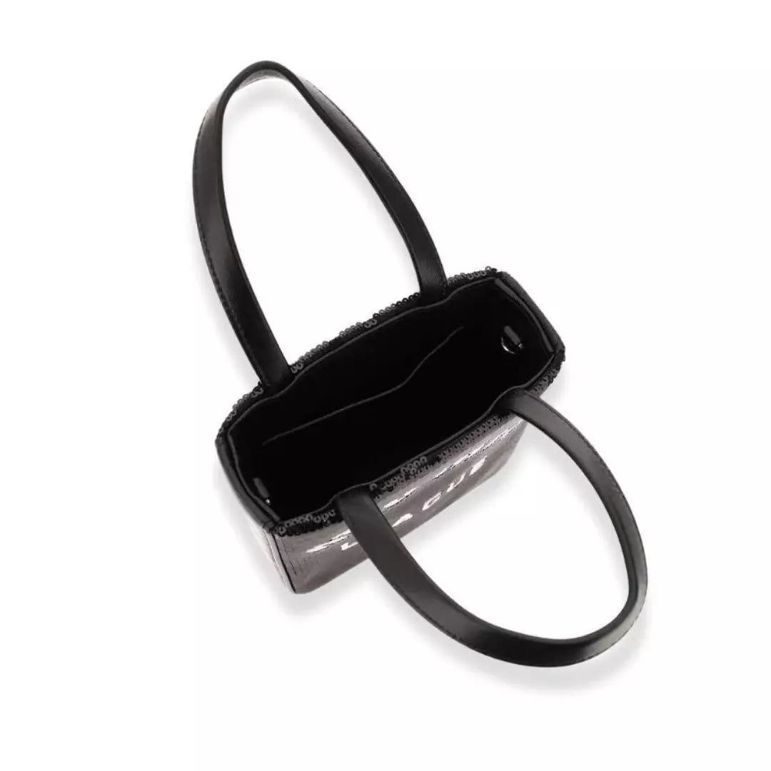 MIU MIU LEAGUE BLACK SEQUINS MINI SHOPPER BAG