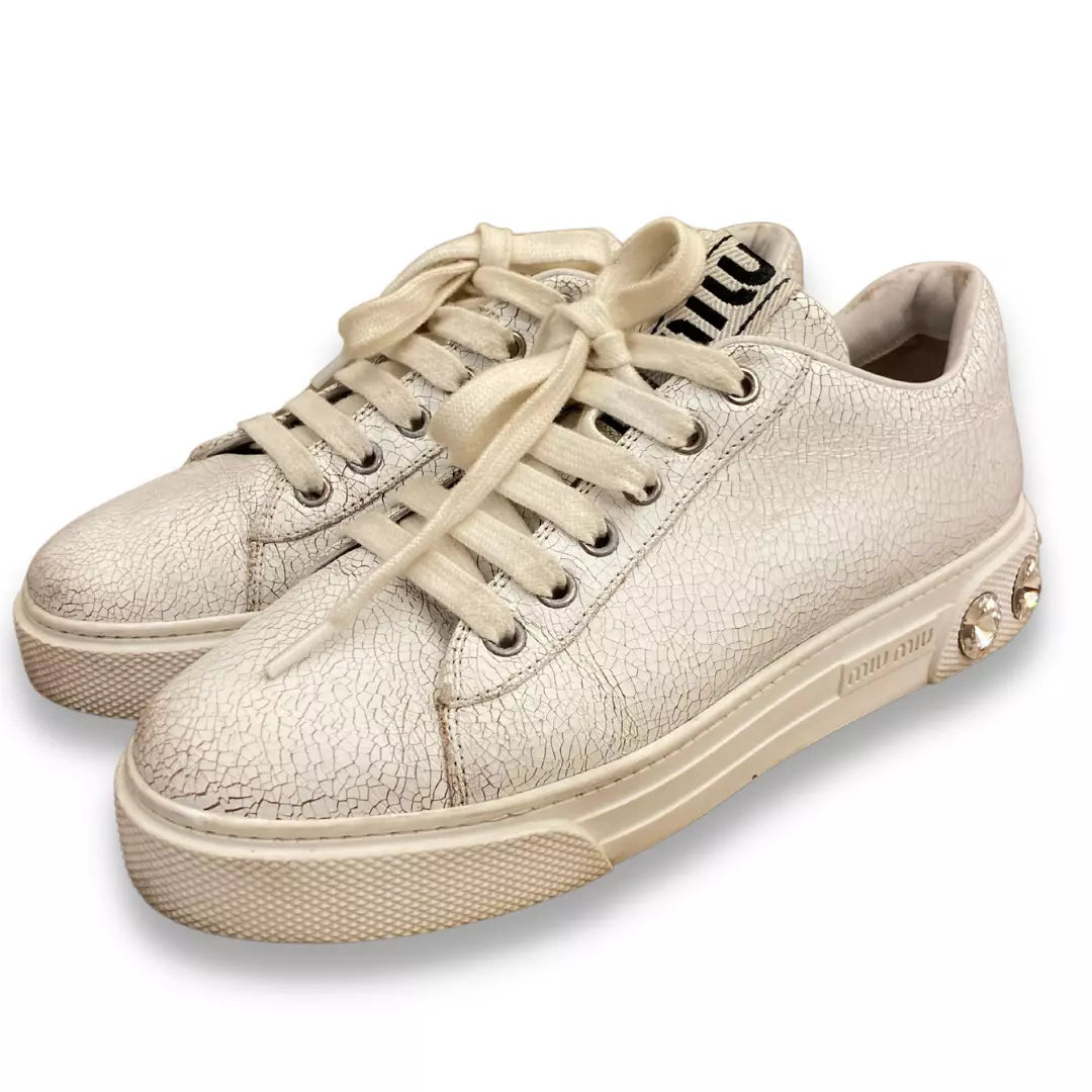 MIU MIU WHITE JEWELS SNEAKERS