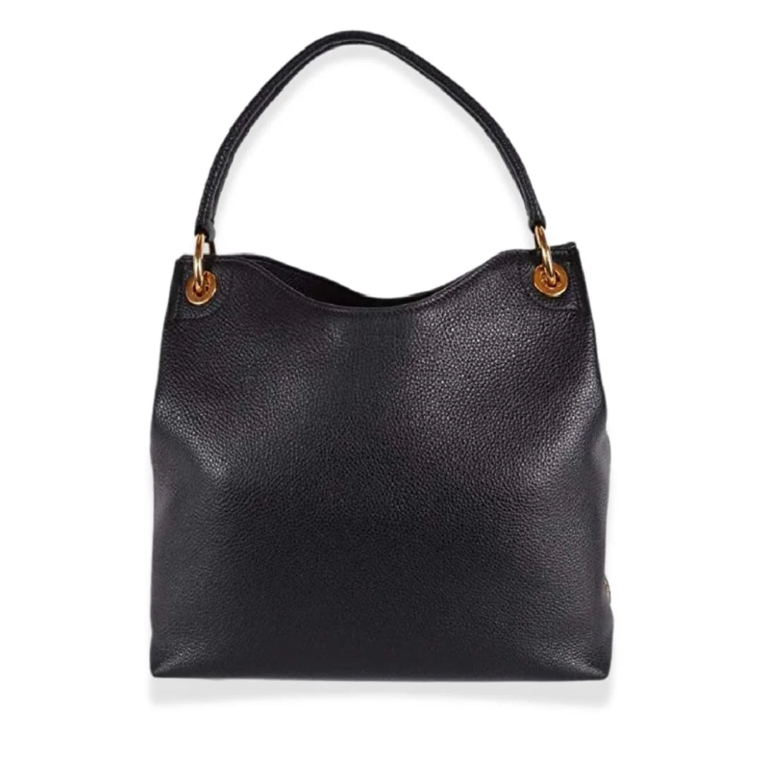 Bolso tote Prada de piel negra con logo Vitelo Phoenix