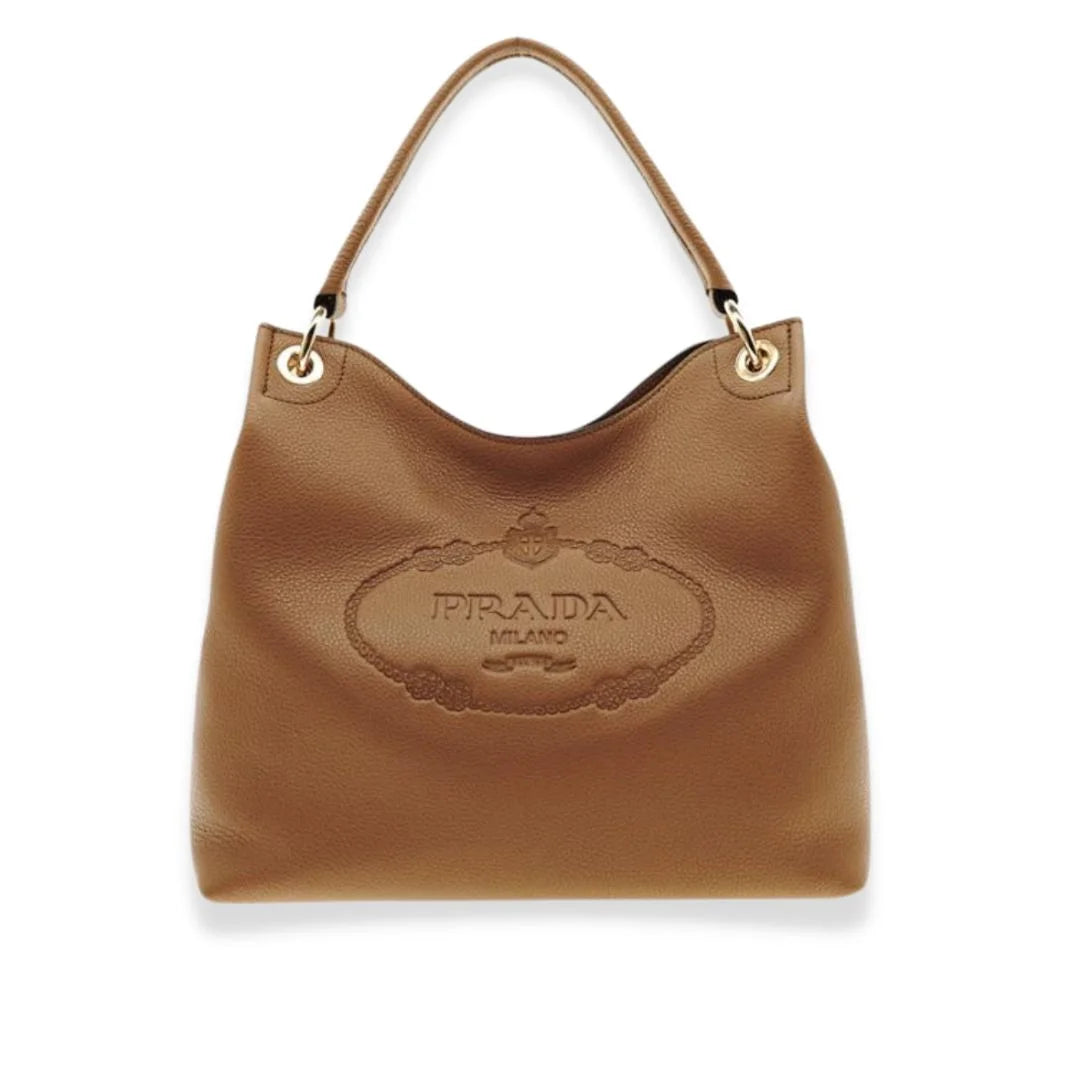 Prada BOLSO TOTE HOBO VITELLO PHOENIX DE PIEL CAMEL