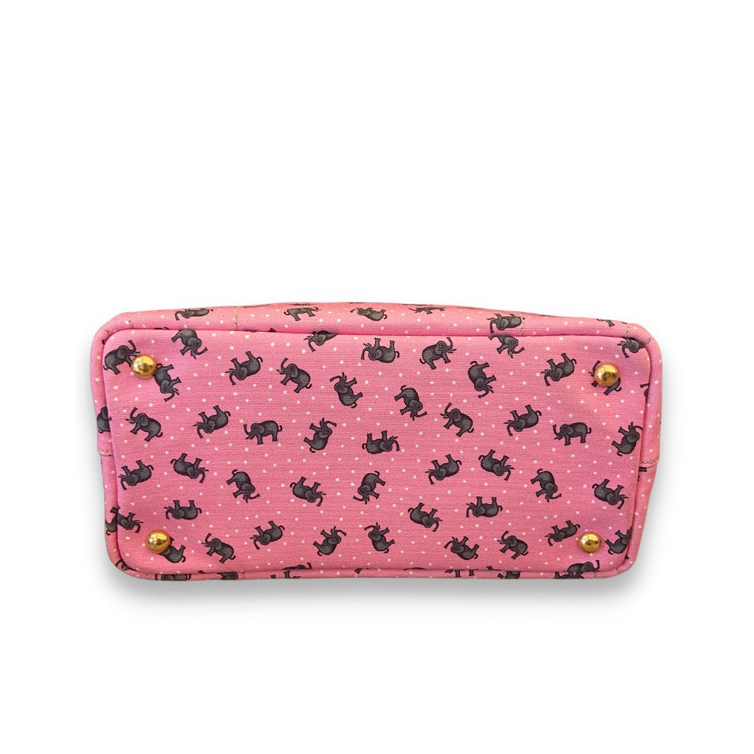 Prada CANAPA PINK ELEPHANTS TOTE BAG