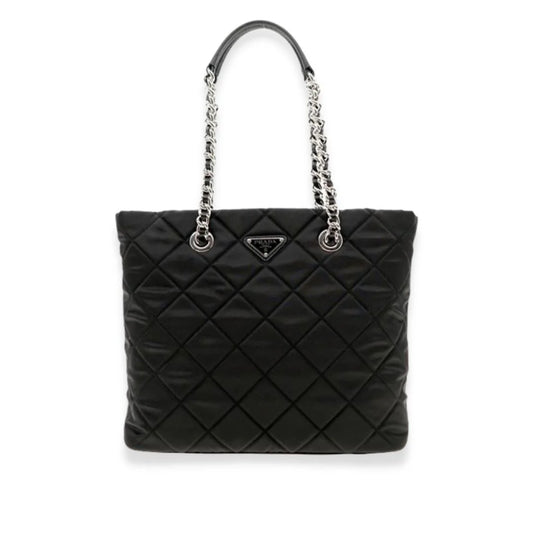 Prada TESSUTO IMPUNTU BLACK NYLON TOTE BAG