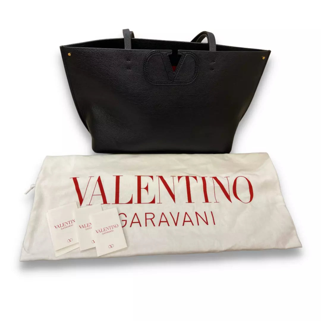VALENTINO BLACK VLOGO FILL ME TOTE BAG