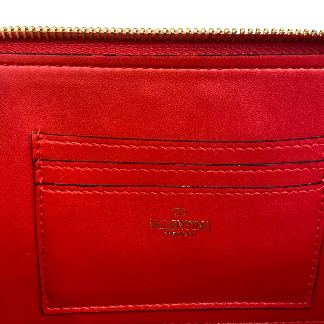 VALENTINO RED LEATHER MINI VLOGO