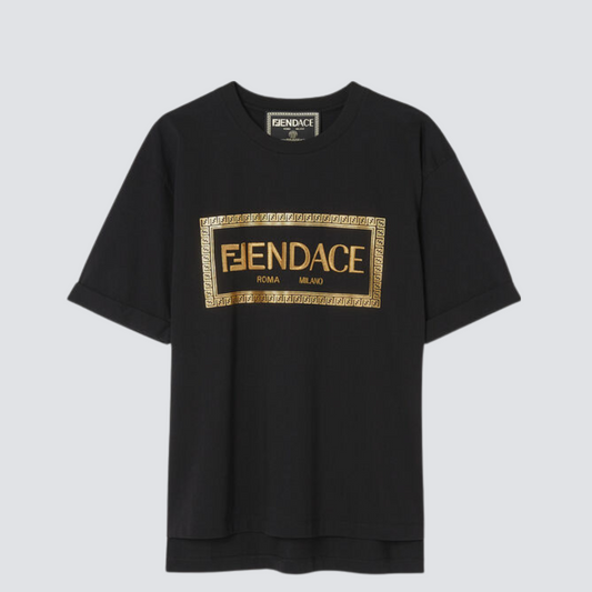 Versace CAMISETA FENDACE CON LOGO NEGRO