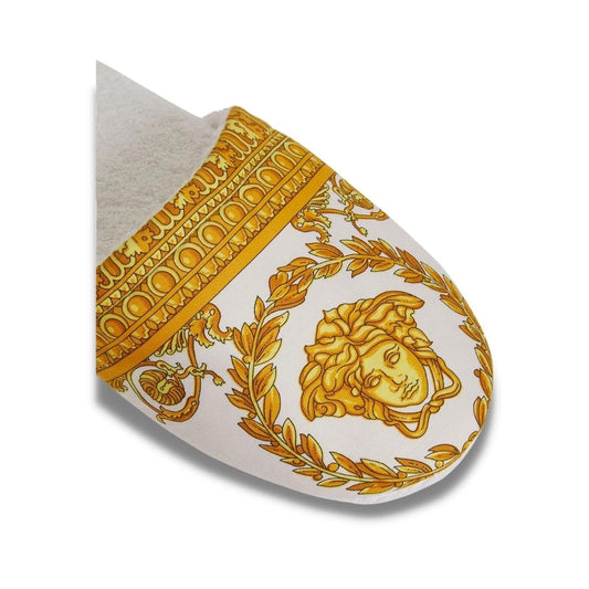 Versace WHITE COTTON I LOVE BAROQUE SLIPERS
