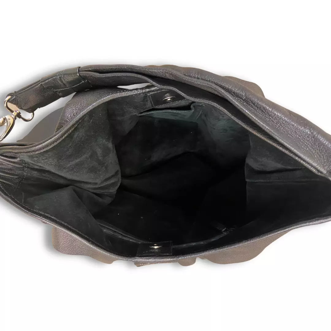 YVES SAINT LAUREN YSL BLACK SUEDE SAINT TROPEZ BAG