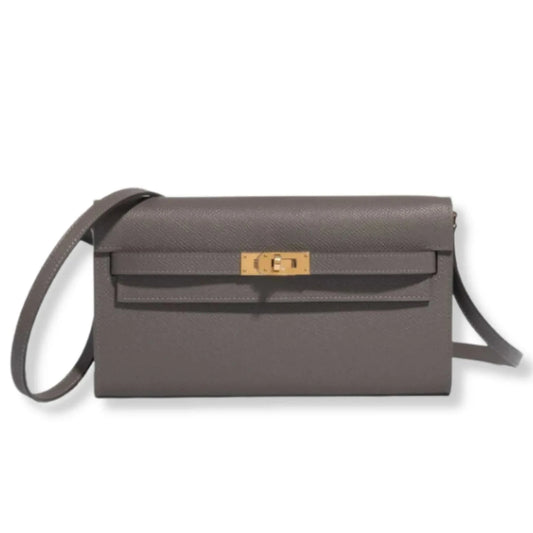 HERMÈS KELLY TO GO GRIS MEYER EPSOM LEATHER BAG