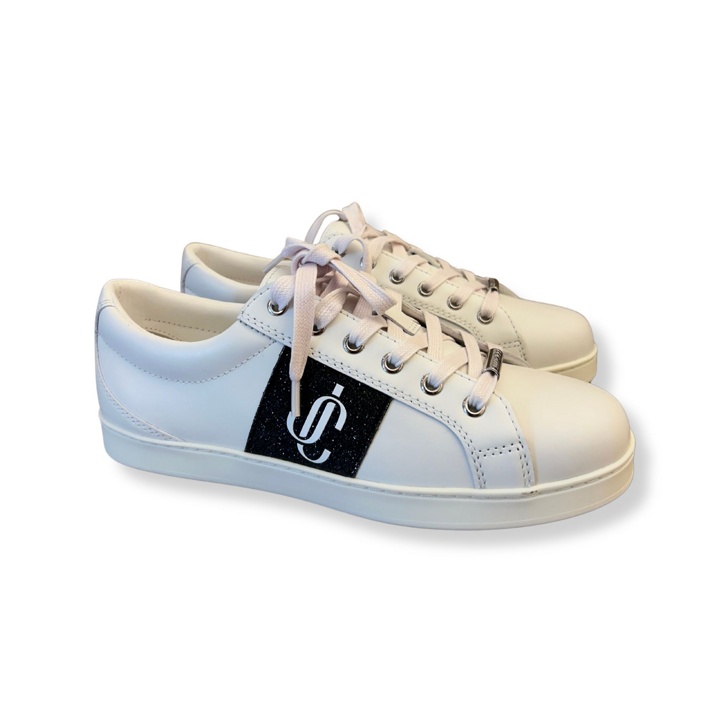 JIMMY CHOO WHITE AND BLACK SNEAKERS