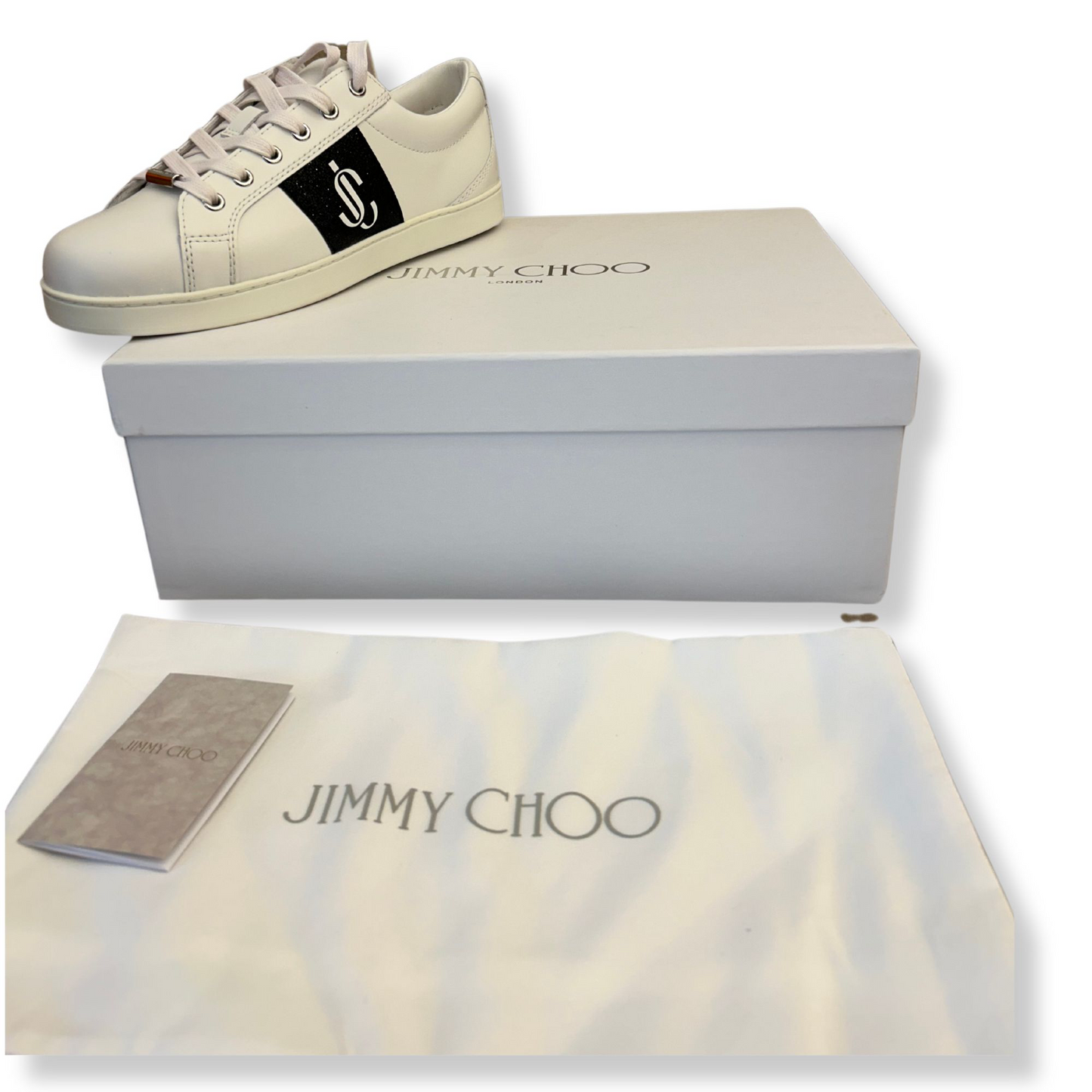 JIMMY CHOO WHITE AND BLACK SNEAKERS