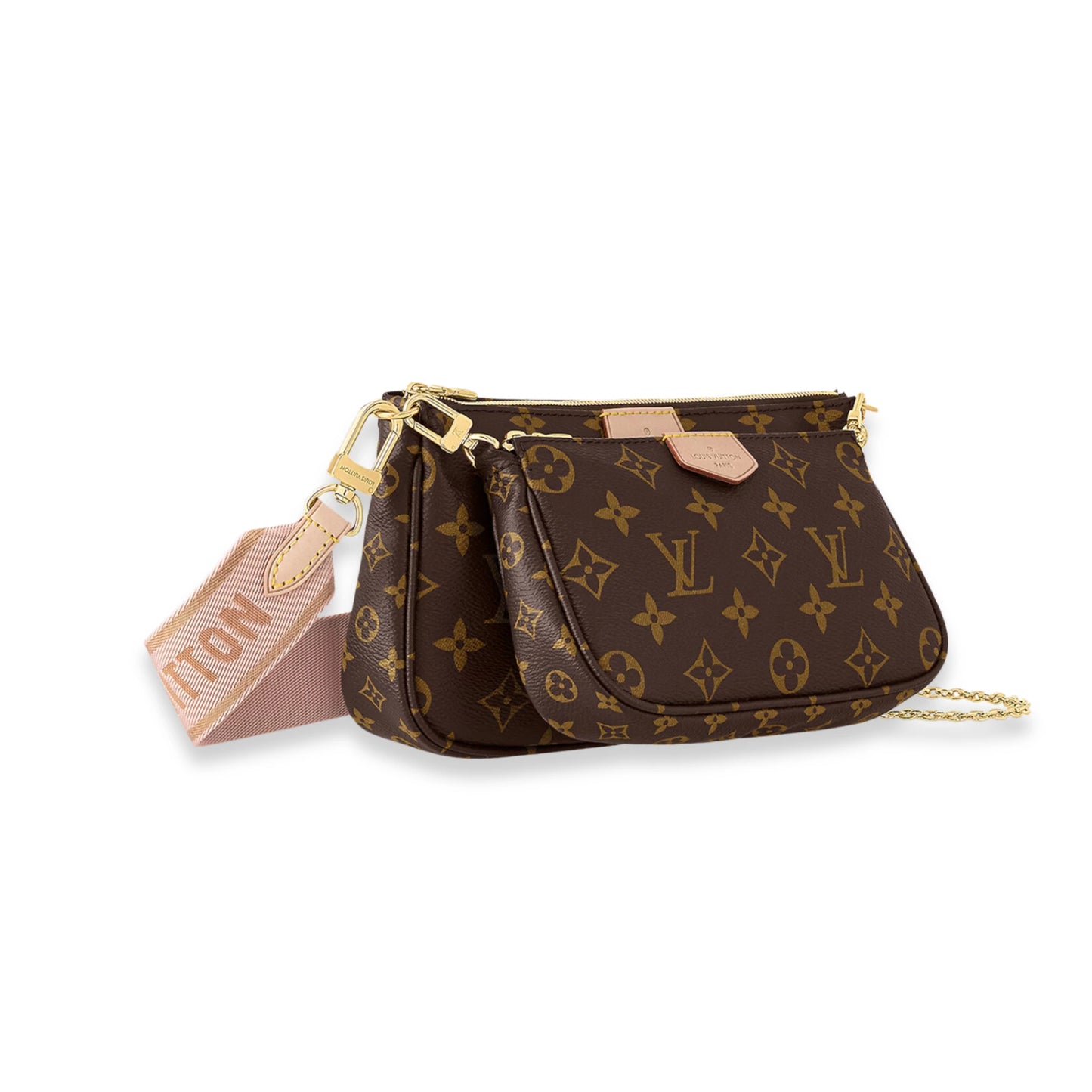 LV MULTI POCHETTE WITH PINK STRAP