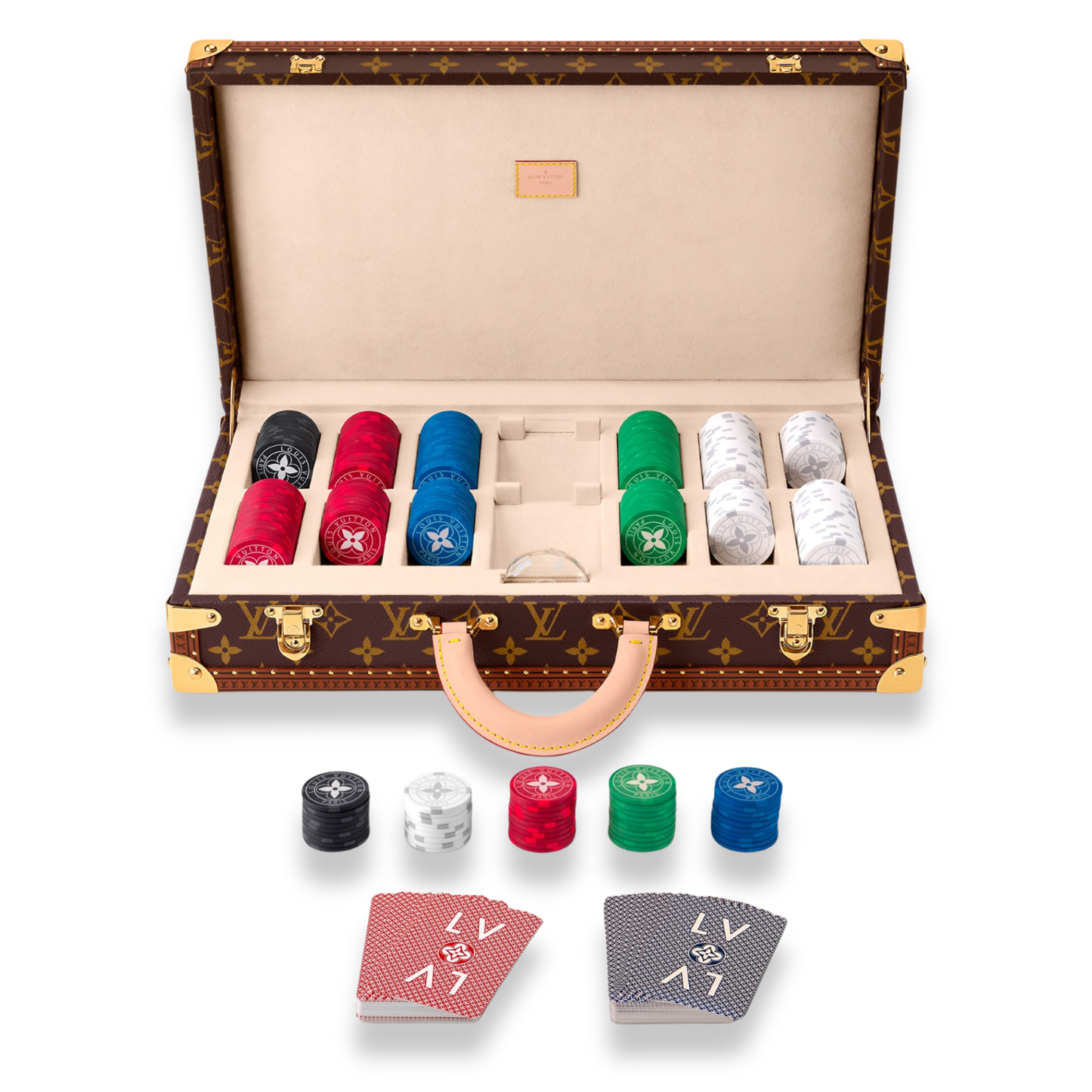 LOUIS VUITTON BROWN MONOGRAM POKER BOX