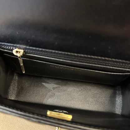 CHANEL BLACK TOP HANDLE WITH CRYSTALS BAG