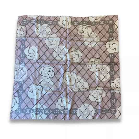 CHANEL CAMELIA SILK SCARF