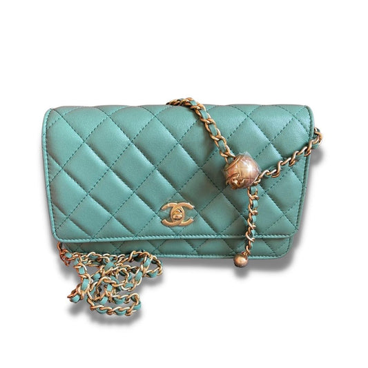 BOLSO DE CADENA DE PIEL VERDE CHANEL
