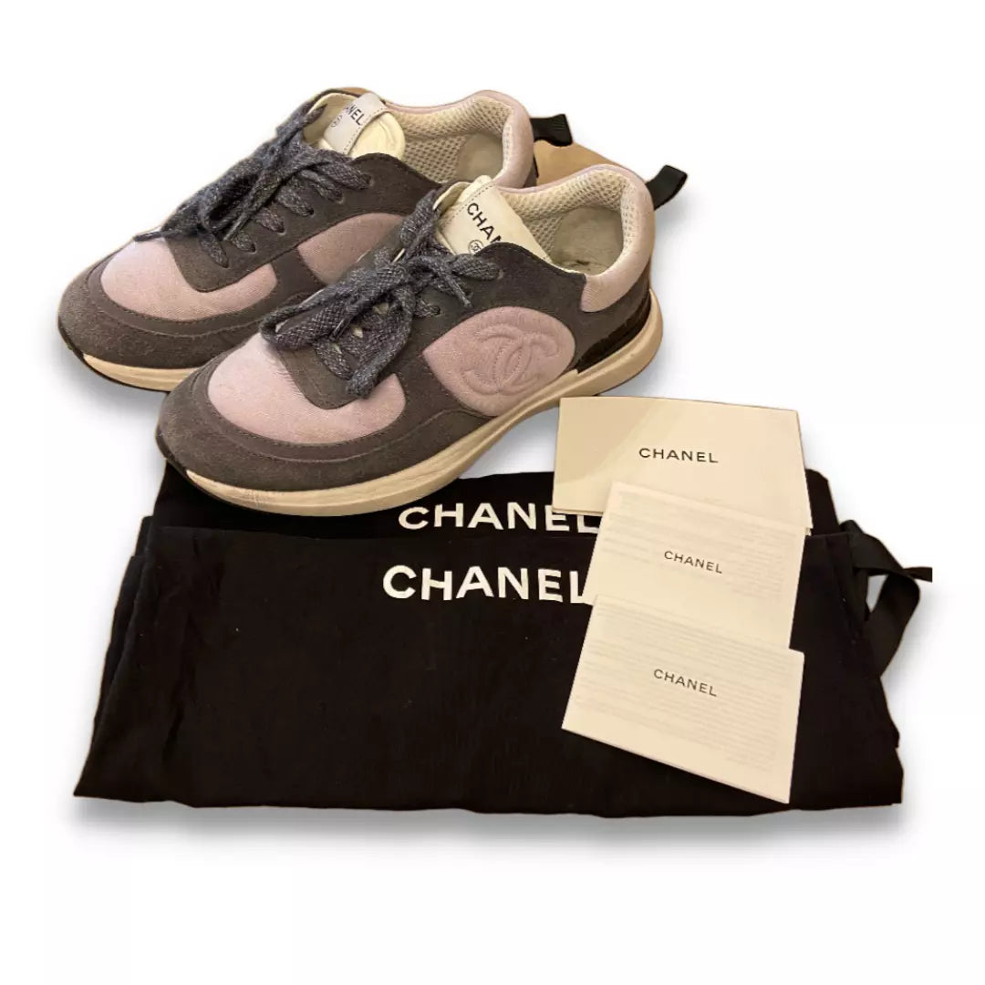 CHANEL GREY CC SNEAKERS