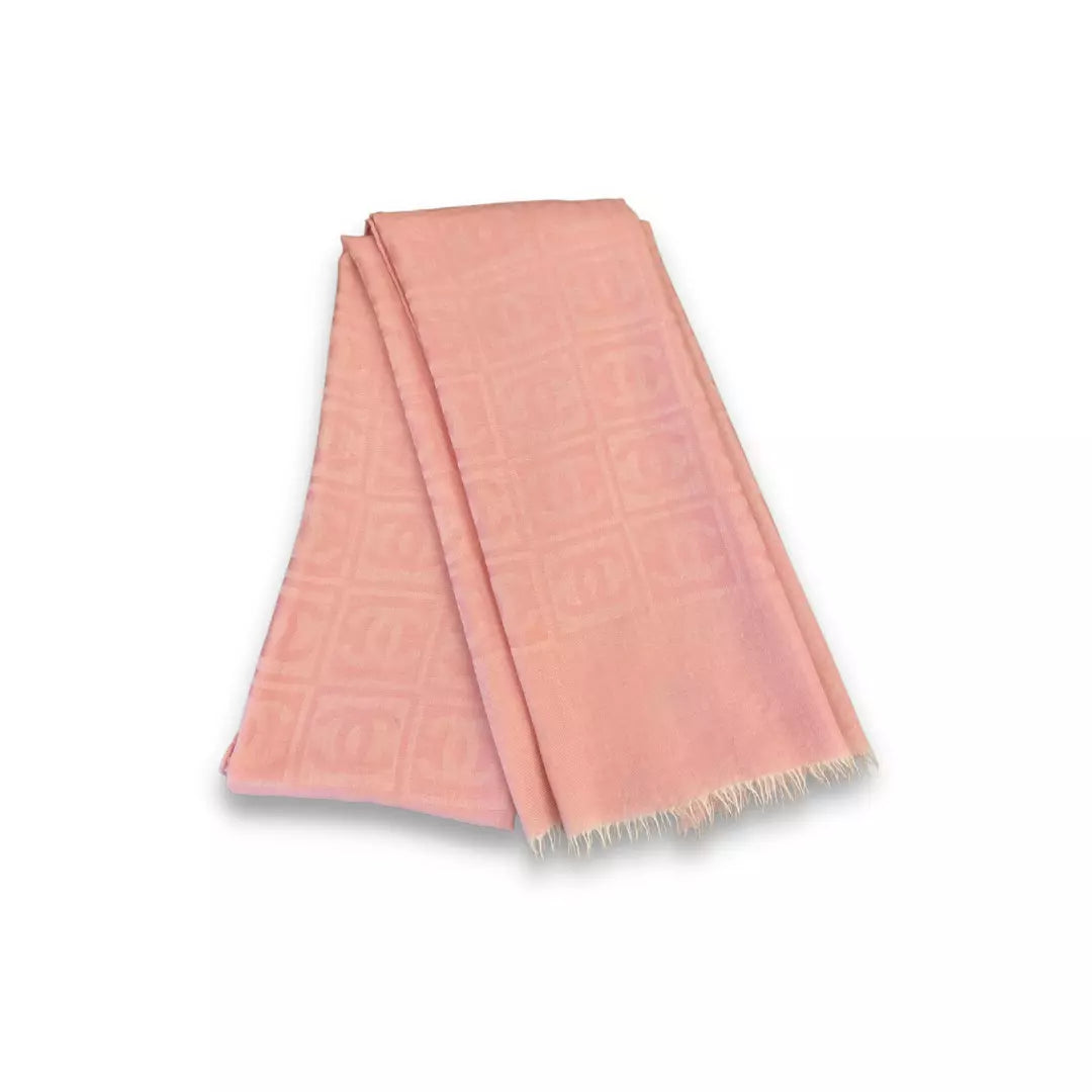 CHANEL PINK COTTON SCARF