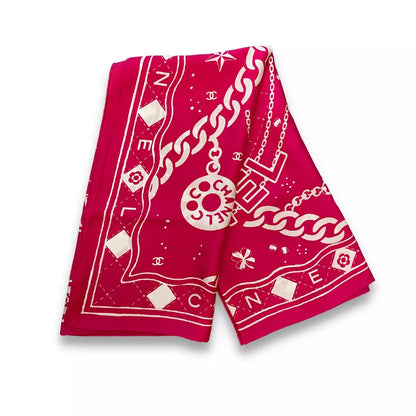 PAÑUELO DE SEDA ROSA CHANEL