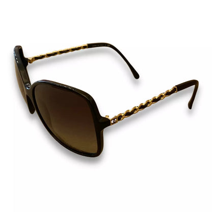 CHANEL RESIN & CHAIN SUNGLASSES