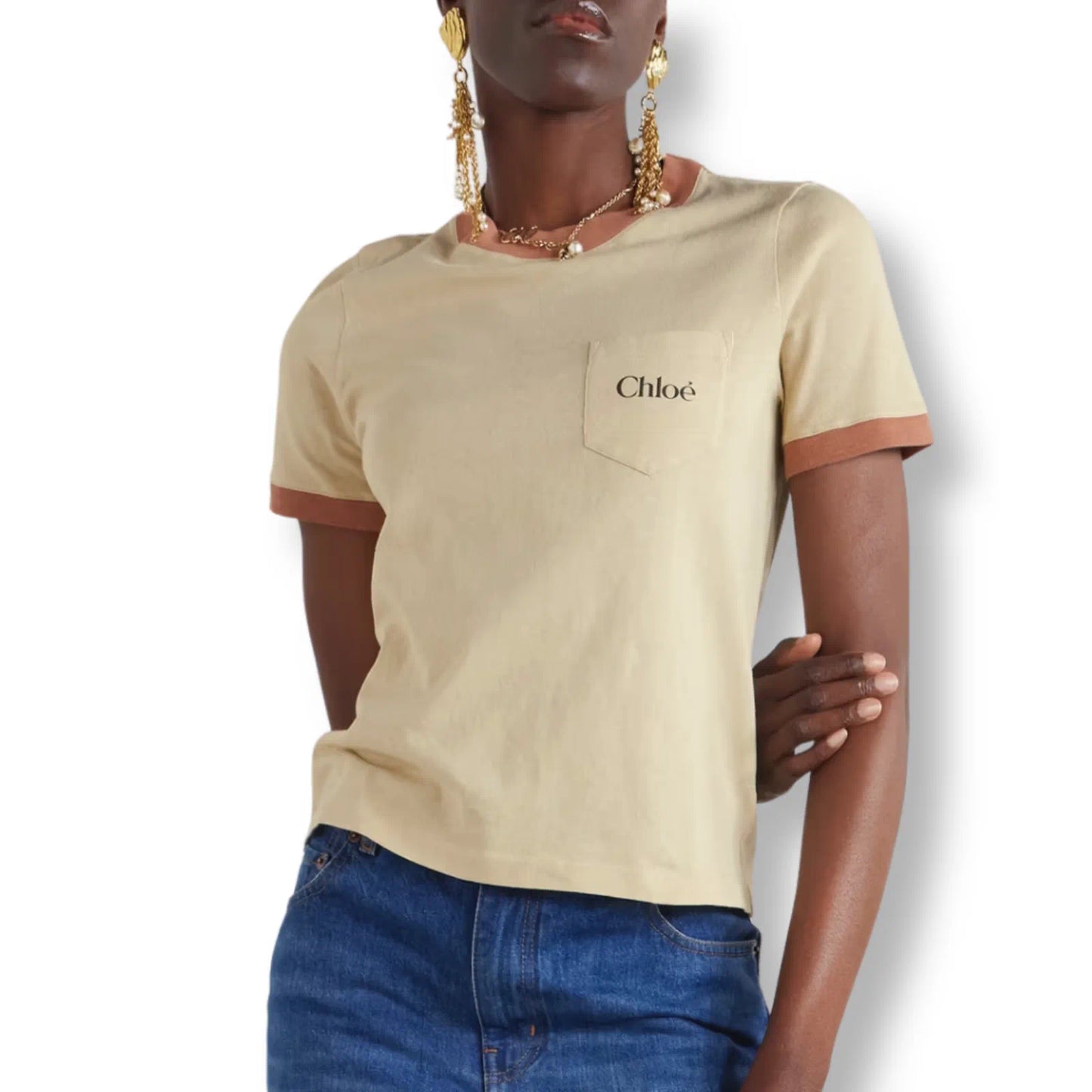 CHLOÉ PRINTED COTTON-JERSEY T-SHIRT