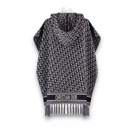 PONCHO OBLICUO AZUL DIOR