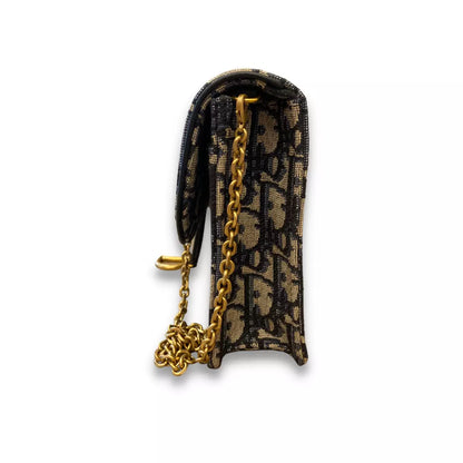 CARTERA LARGA DIOR AZUL CON BOLSO DE CADENA 
