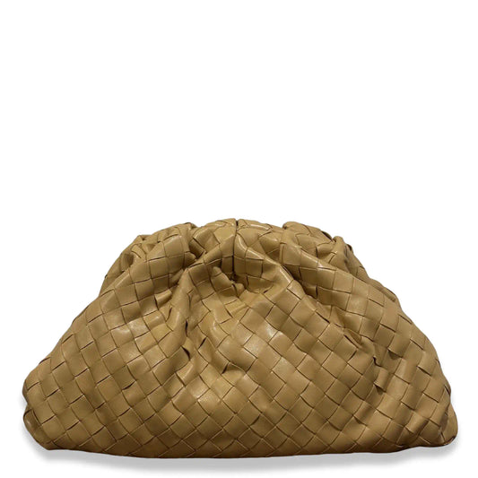 BOTTEGA VENETA BEIGE LAMB SKIN TEEN POUCH BAG