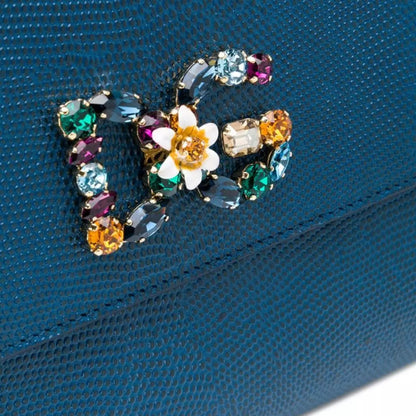 DOLCE & GABBANA BLUE CRYSTAL SICILY BAG
