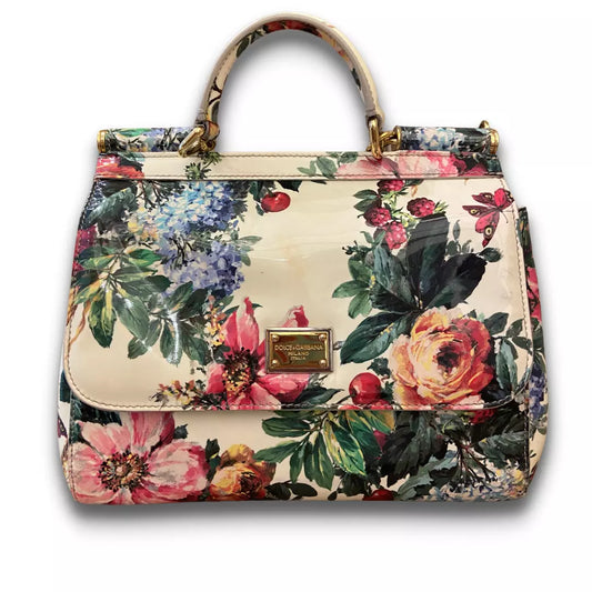 DOLCE & GABBANA FLOWERS MEDIUM SICILY BAG