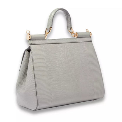 DOLCE & GABBANA GREY CRYSTAL SICILY BAG