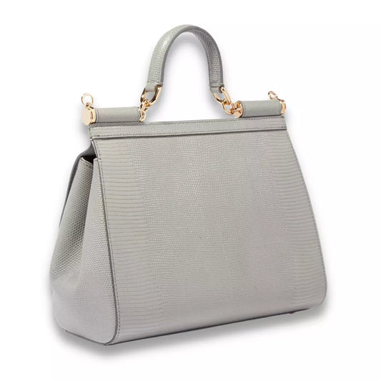 DOLCE & GABBANA GREY CRYSTAL SICILY BAG