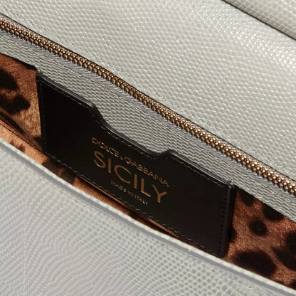 DOLCE & GABBANA GREY CRYSTAL SICILY BAG