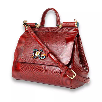 DOLCE & GABBANA RED CRYSTAL SICILY BAG