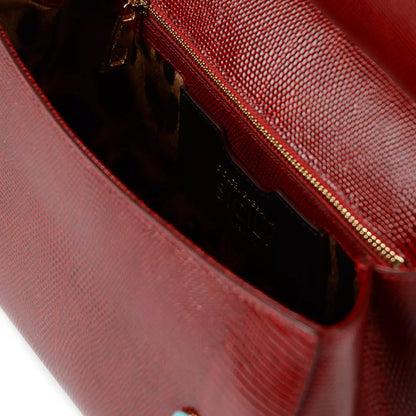 DOLCE & GABBANA RED CRYSTAL SICILY BAG