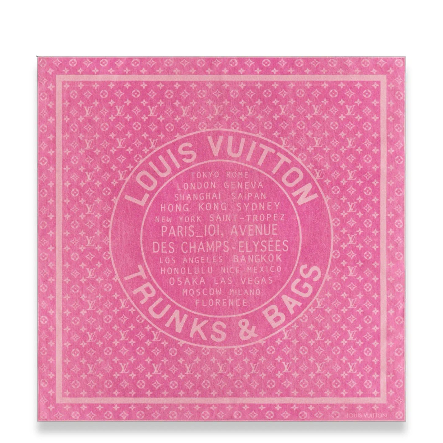 LOUIS VUITTON LV FUCHSIA DENIM STAMP 90 SILK SCARF
