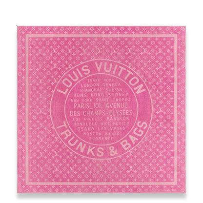 LOUIS VUITTON LV FUCHSIA DENIM STAMP 90 SILK SCARF