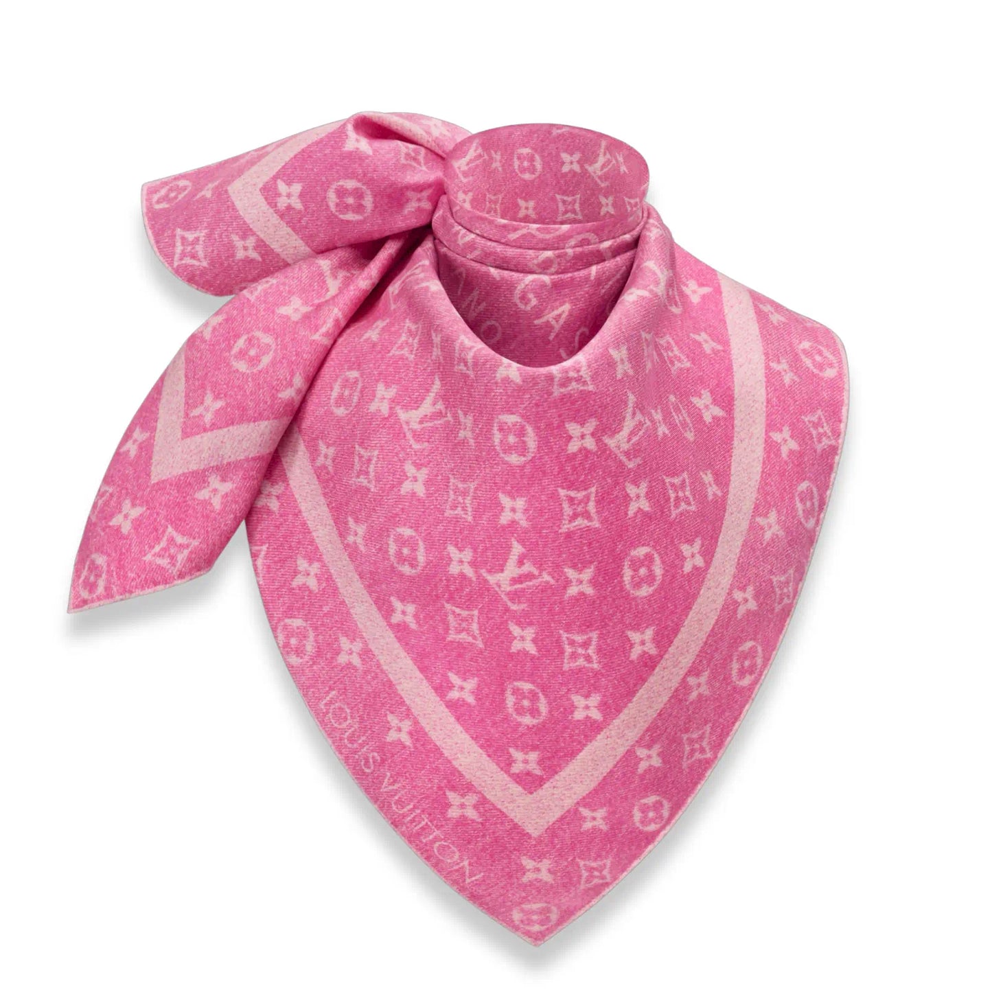 LOUIS VUITTON LV FUCHSIA DENIM STAMP 90 SILK SCARF